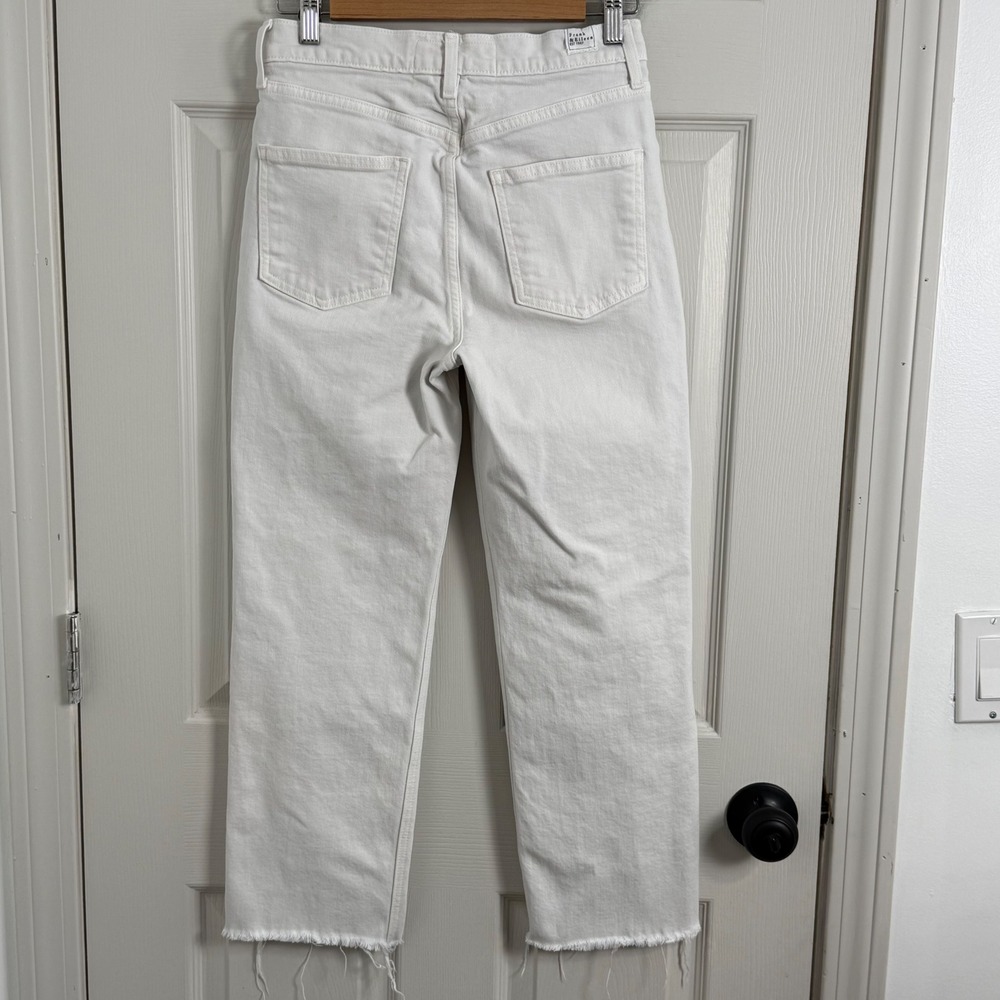 Frank & Eileen Monaghan Straight Leg Jeans Women 27 High Rise White Quiet Luxury - Picture 2 of 16